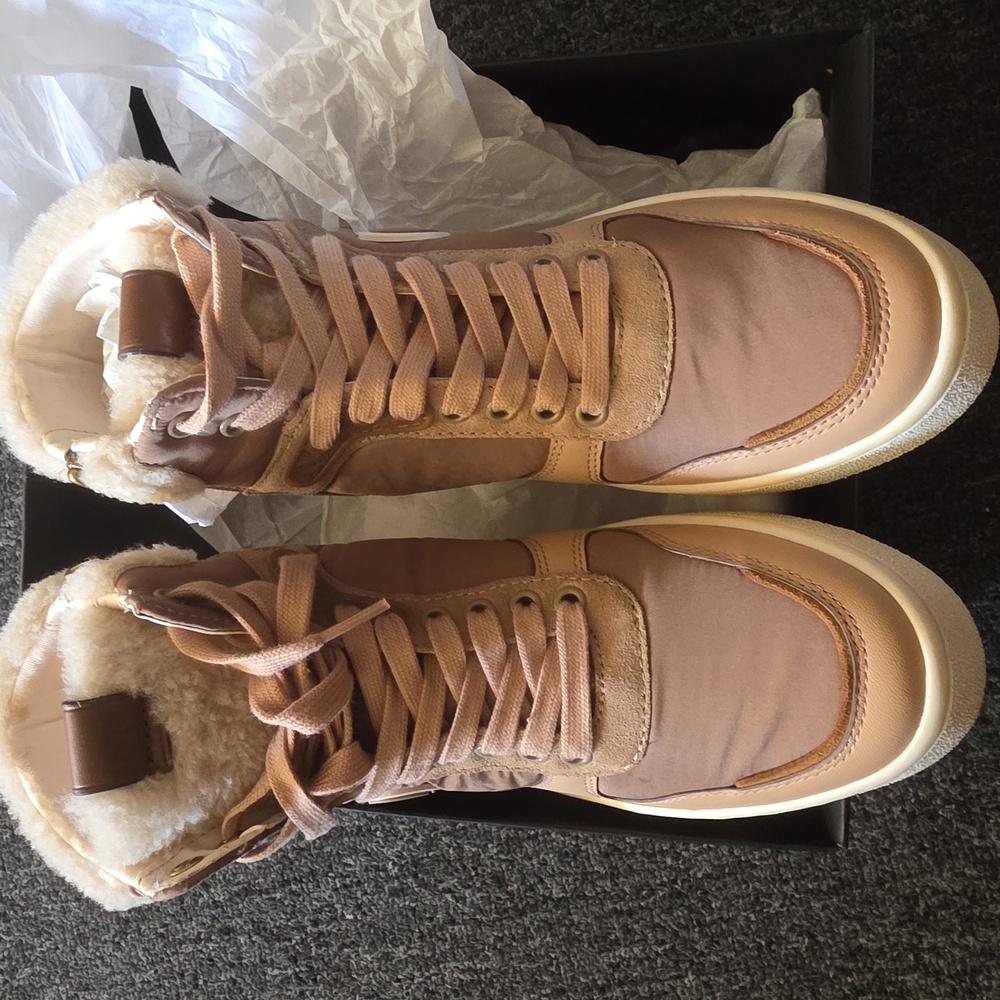 Coach Tan and Cream High-Top Sneakers - Picture 4 of 4